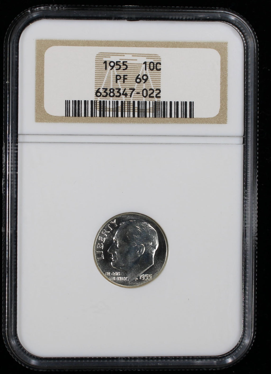 1955 Proof Roosevelt Silver Dime 10c NGC PF69