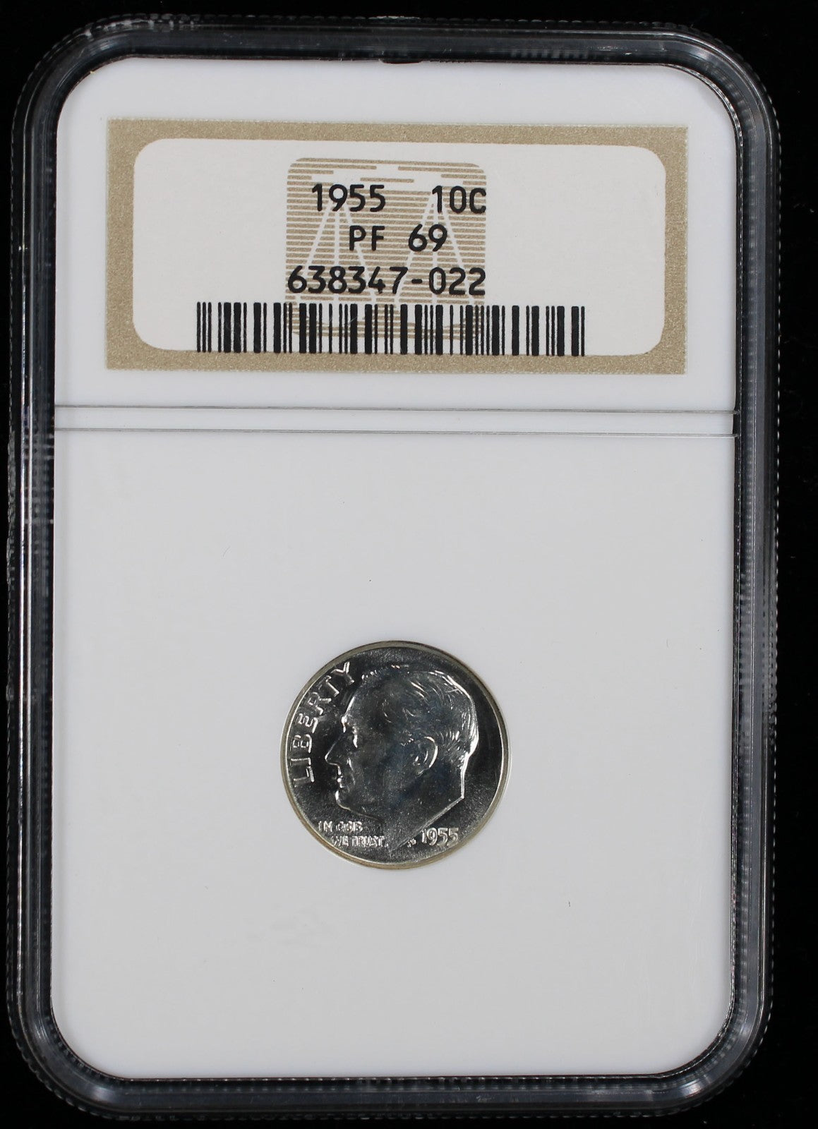 1955 Proof Roosevelt Silver Dime 10c NGC PF69