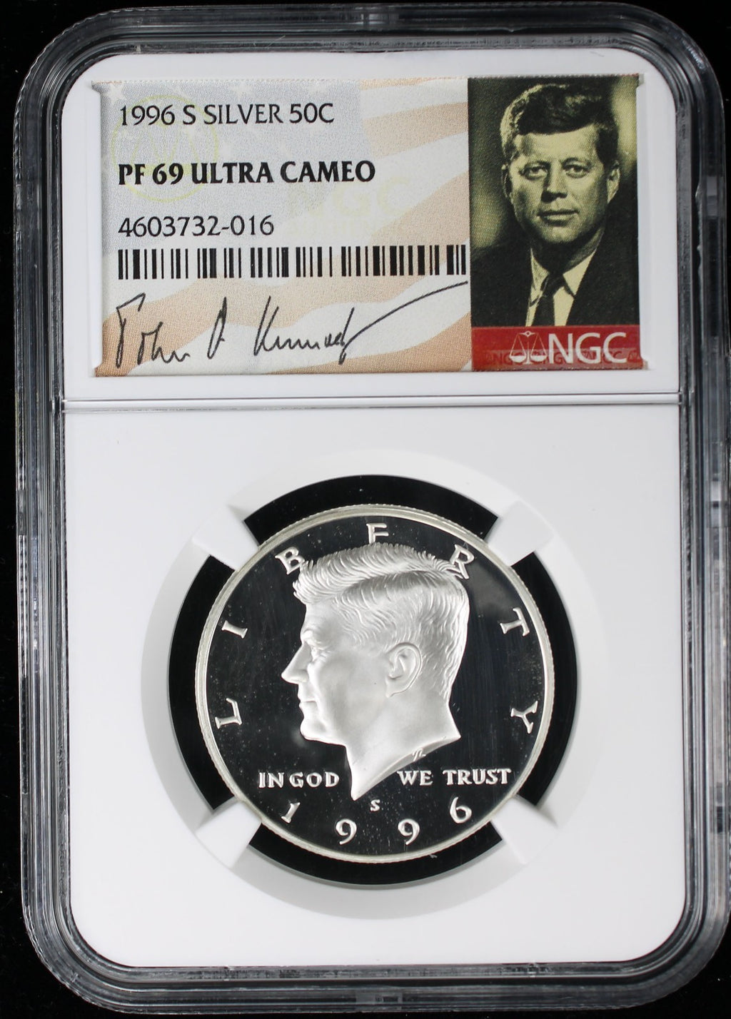 1996-S Kennedy Proof Half Dollar 50c NGC PF 69 Ultra Cameo