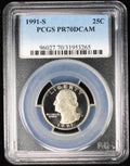 1991-S Proof Washington Quarter 25c PCGS PR70 DCAM Deep Cameo