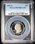 1991-S Proof Washington Quarter 25c PCGS PR70 DCAM Deep Cameo