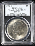 1971-D Eisenhower Clad Dollar $1 PCGS MS65 FS-901 "Friendly Eagle"