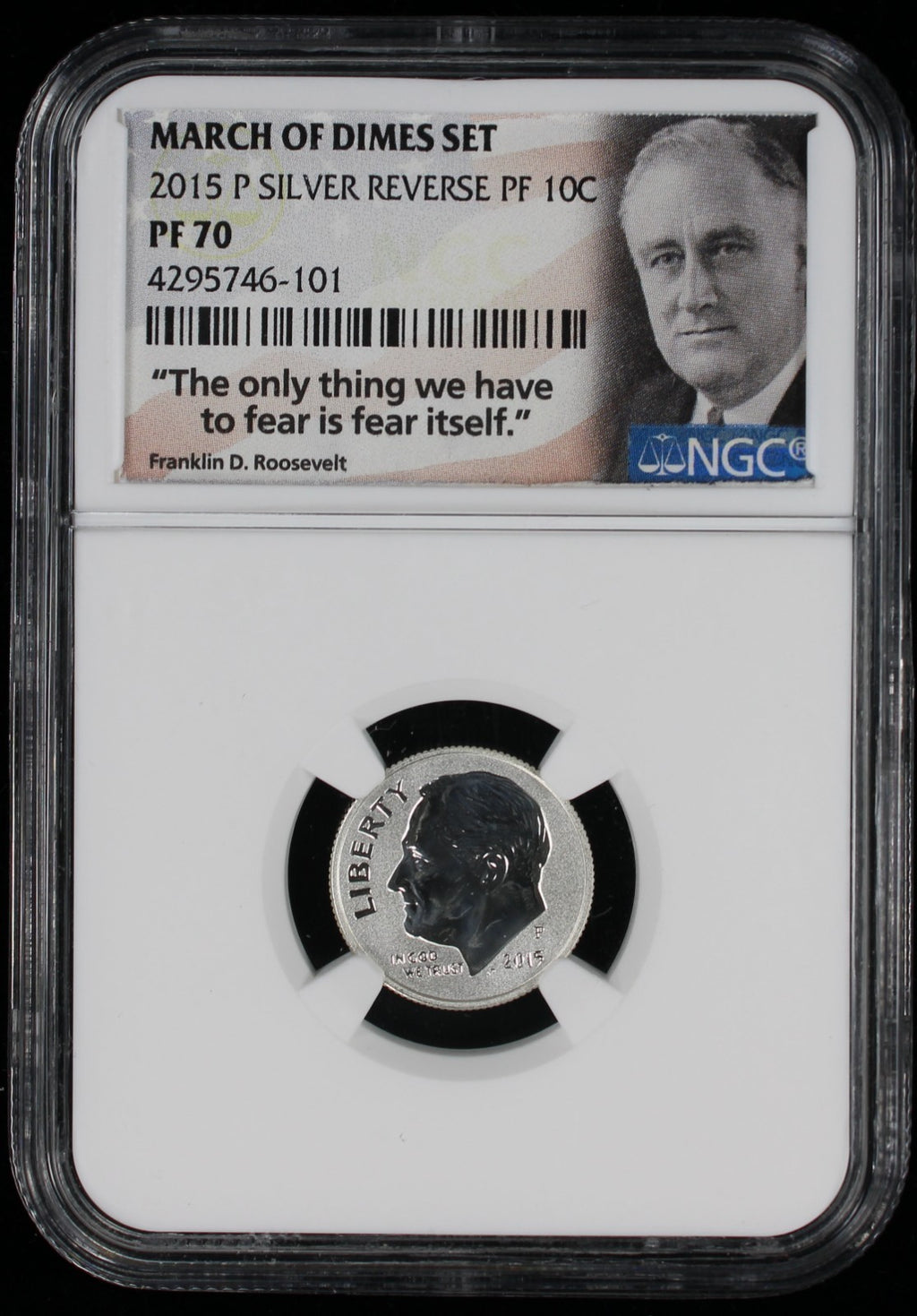 2015-P Reverse Proof Roosevelt Silver Dime 10c NGC PF70 UCAM Ultra Cameo
