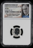 2015-P Reverse Proof Roosevelt Silver Dime 10c NGC PF70 UCAM Ultra Cameo