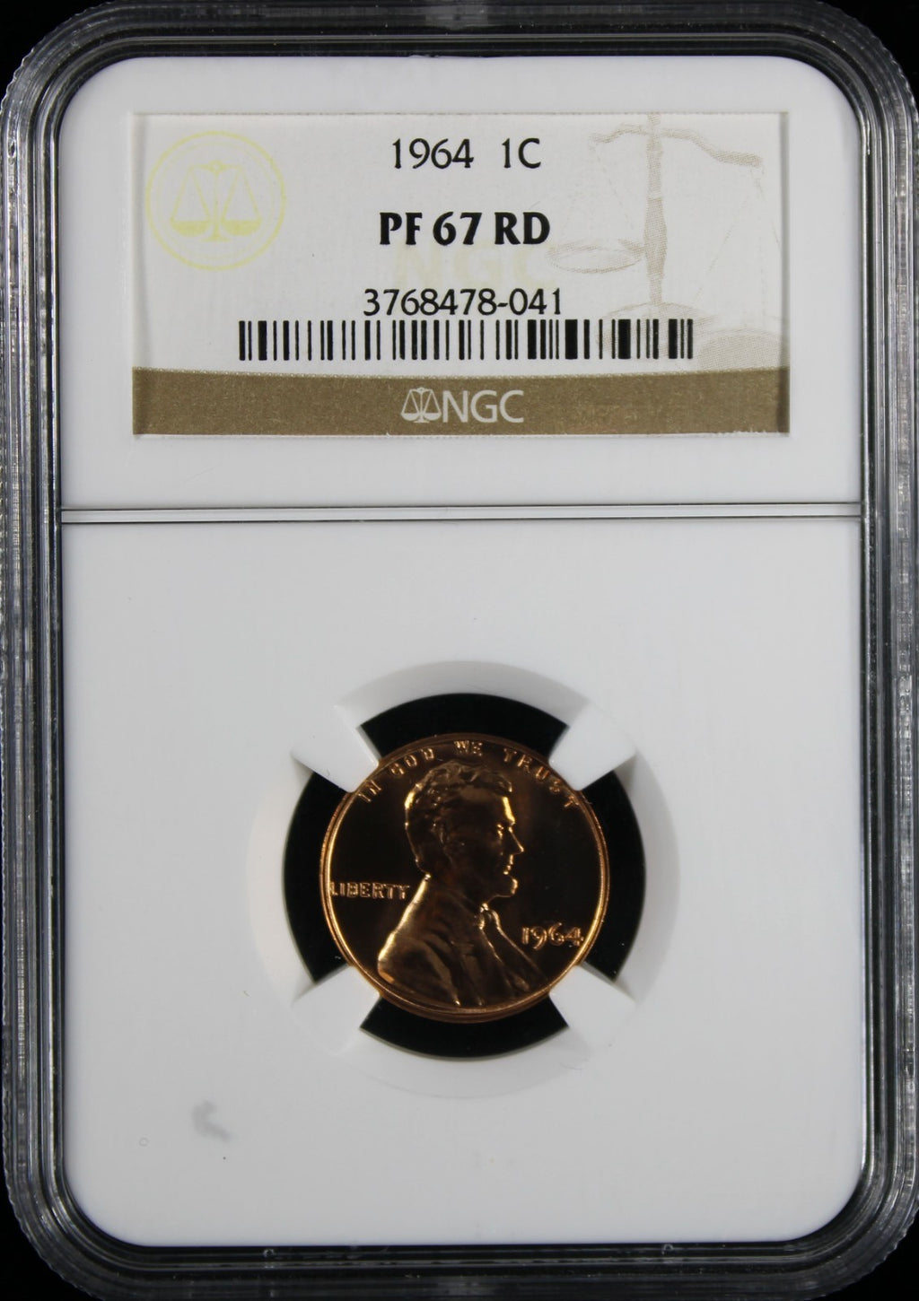 1964 Proof Lincoln Cent 1c NGC PR67 RD
