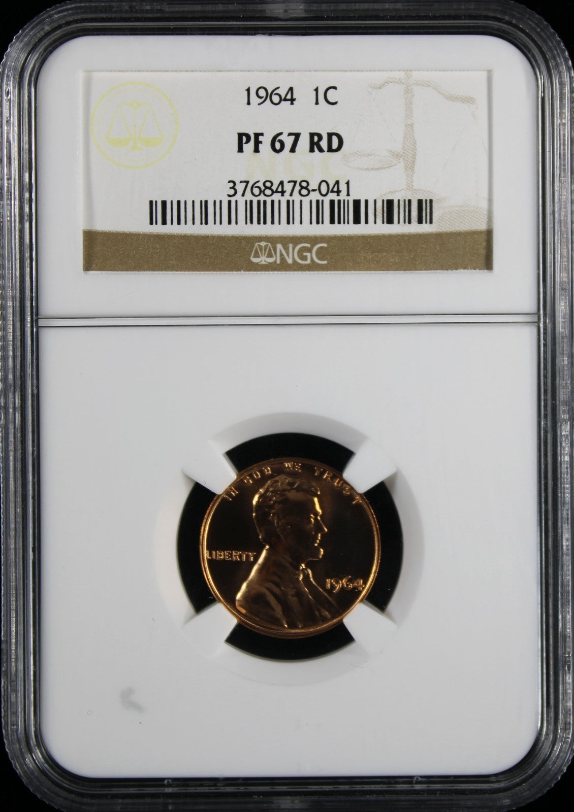 1964 Proof Lincoln Cent 1c NGC PR67 RD