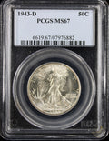 1943-D Walking Liberty Half Dollar 50c PCGS MS67