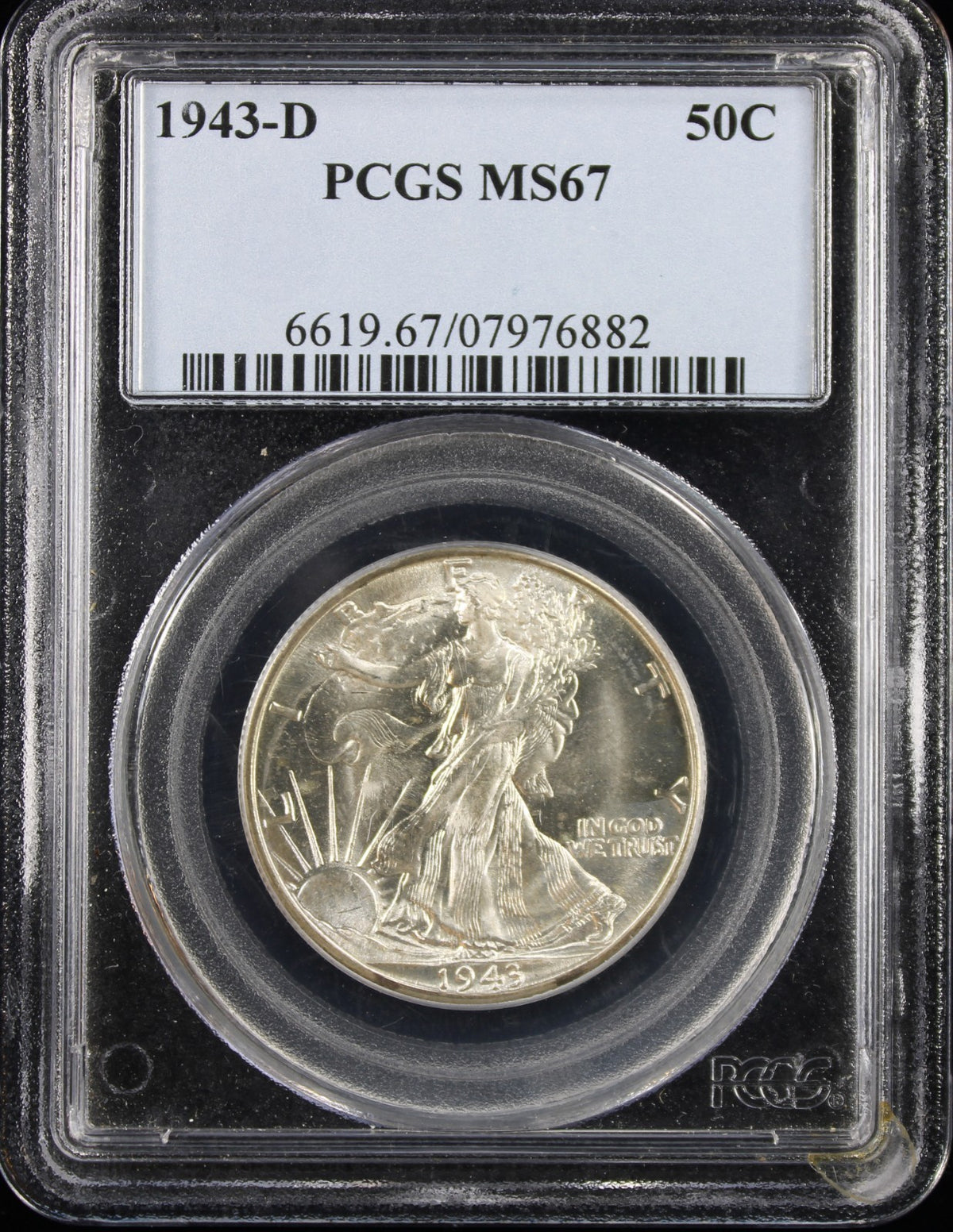 1943-D Walking Liberty Half Dollar 50c PCGS MS67