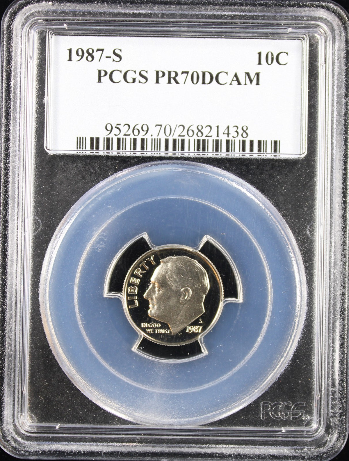 1987-S 10c PCGS PR70DCAM