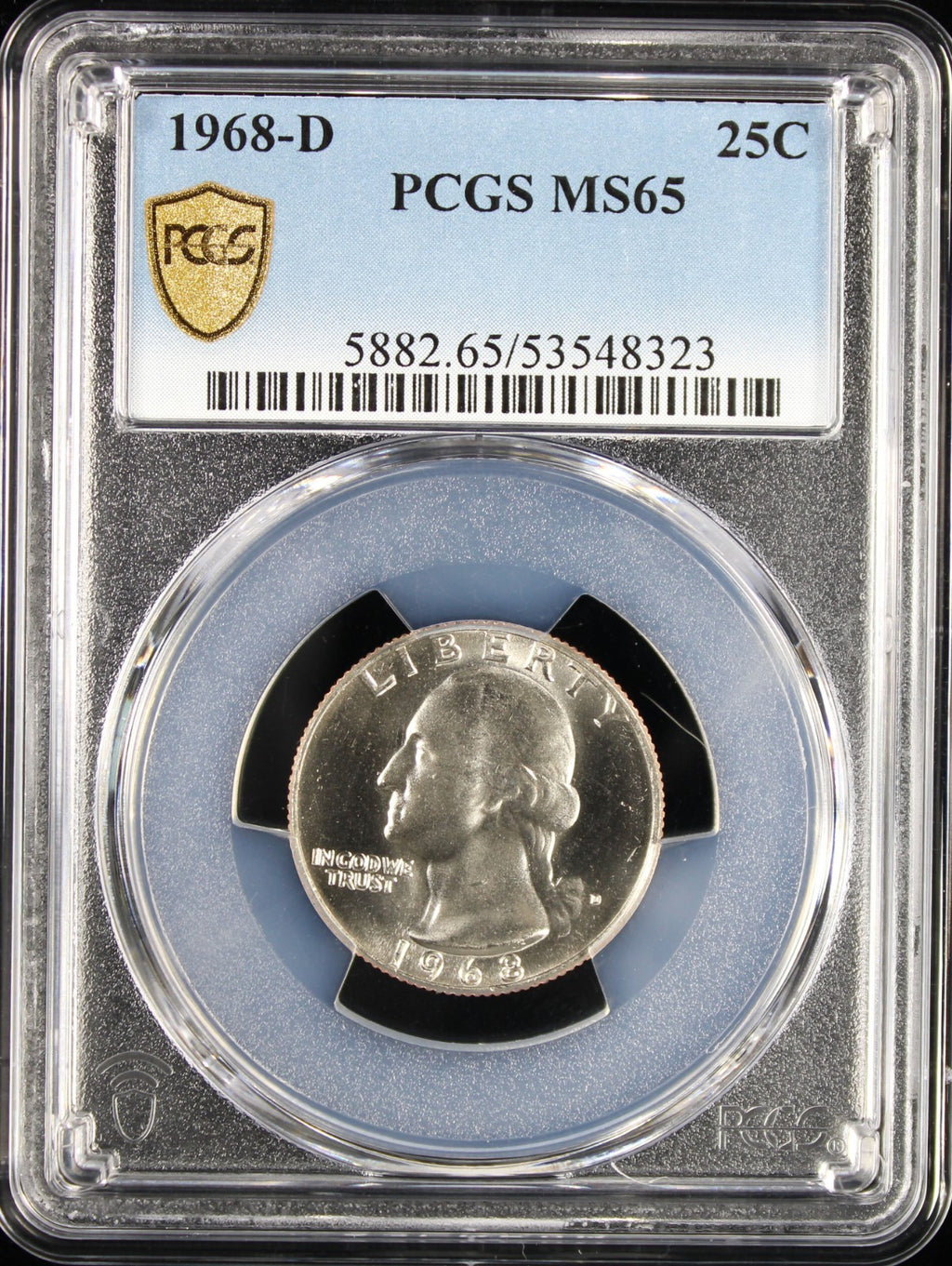 1968-D Washington Quarter 25c PCGS MS65