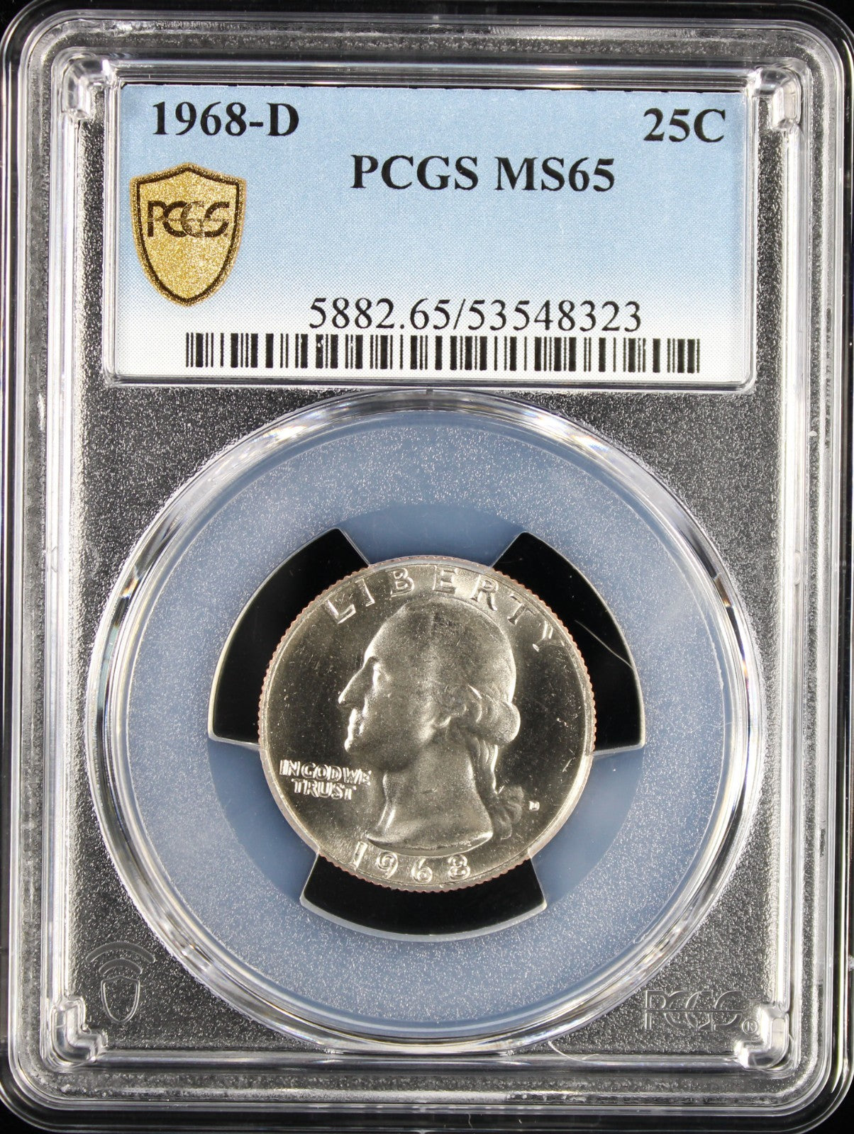 1968-D Washington Quarter 25c PCGS MS65