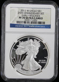 2011 Silver Eagle 25th Anniversary Set NGC PF/MS70