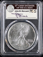 1995 Silver Eagle PCGS MS70 Mercanti Signed