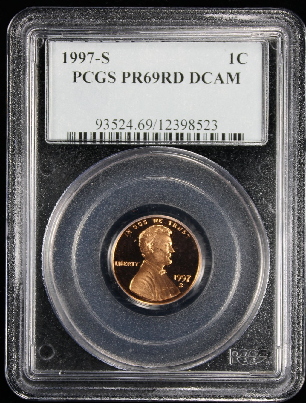 1997-S Proof Lincoln Cent 1c PCGS PR69 Rd RED Deep Cameo