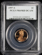 1997-S Proof Lincoln Cent 1c PCGS PR69 Rd RED Deep Cameo