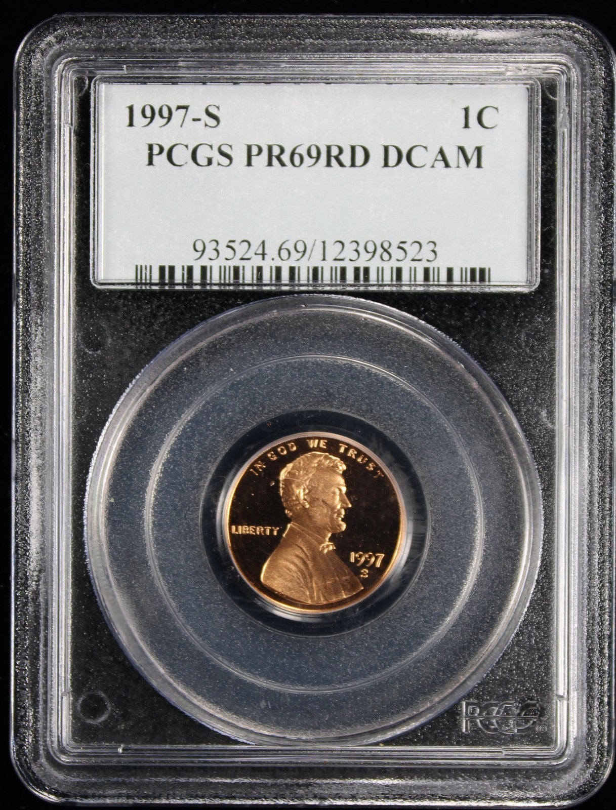 1997-S Proof Lincoln Cent 1c PCGS PR69 Rd RED Deep Cameo