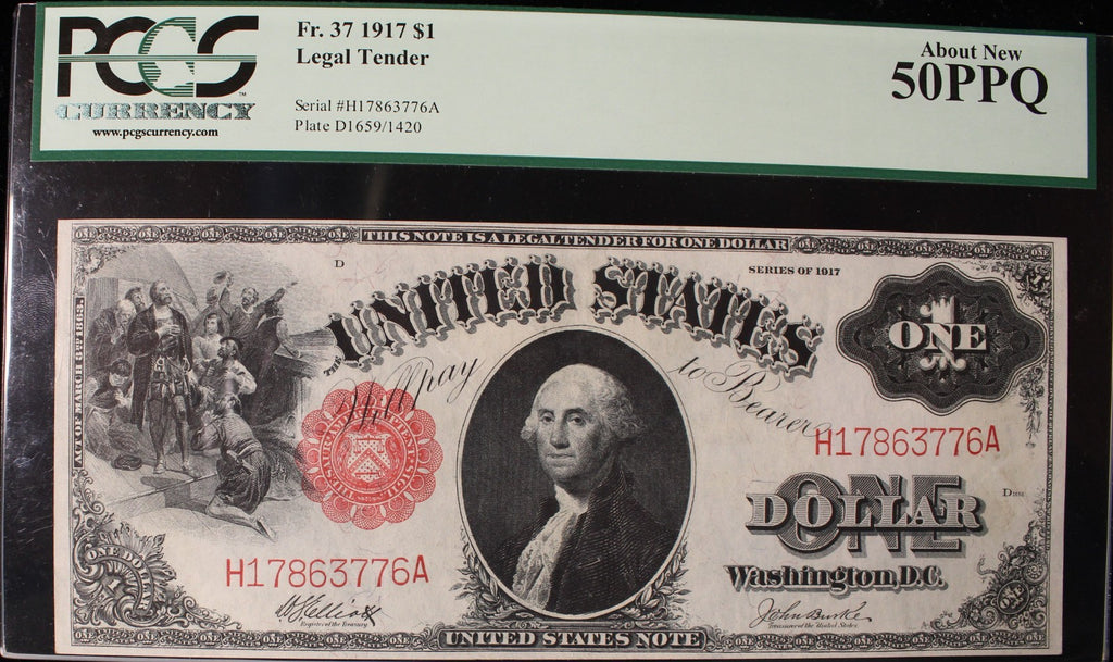 1917 $1 FR 37 50PPQ PCGS
