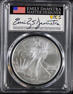 2024 Silver Eagle PCGS MS70 Damstra Signed First Day of Issue