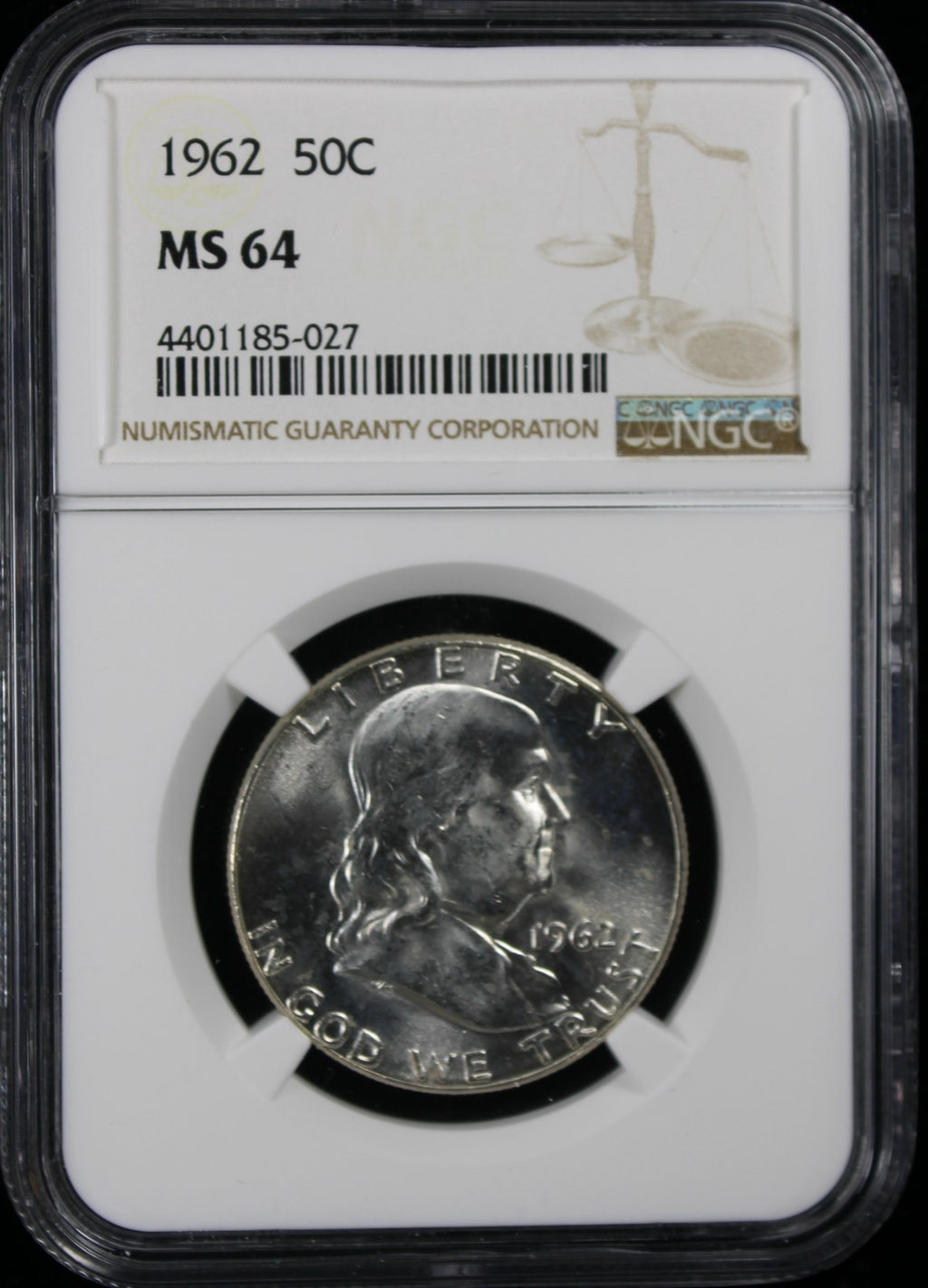 1962 Franklin Half Dollar 50c NGC MS64