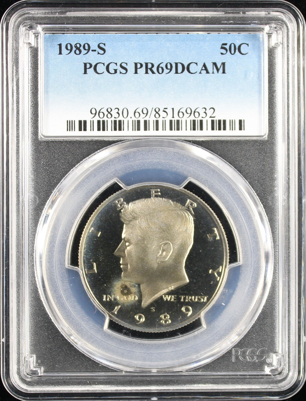 1989-S Kennedy Proof Half Dollar 50c PCGS PR69 Deep Cameo