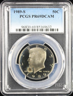 1989-S Kennedy Proof Half Dollar 50c PCGS PR69 Deep Cameo
