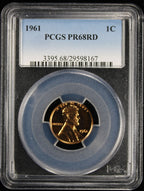 1961 Proof Lincoln Cent 1c PCGS PR68 RD