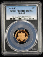 2011-S Proof Lincoln Cent 1c PCGS PR69 Rd RED Deep Cameo Lincoln Shield