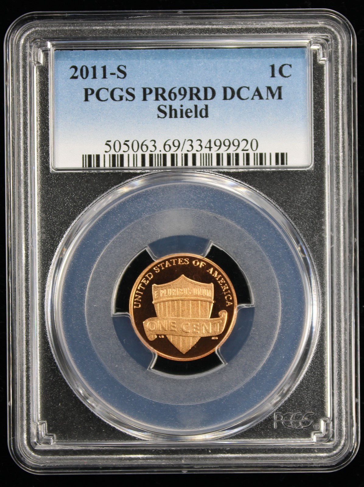 2011-S Proof Lincoln Cent 1c PCGS PR69 Rd RED Deep Cameo Lincoln Shield