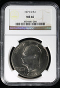 1971-D Eisenhower Clad Dollar $1 NGC MS66
