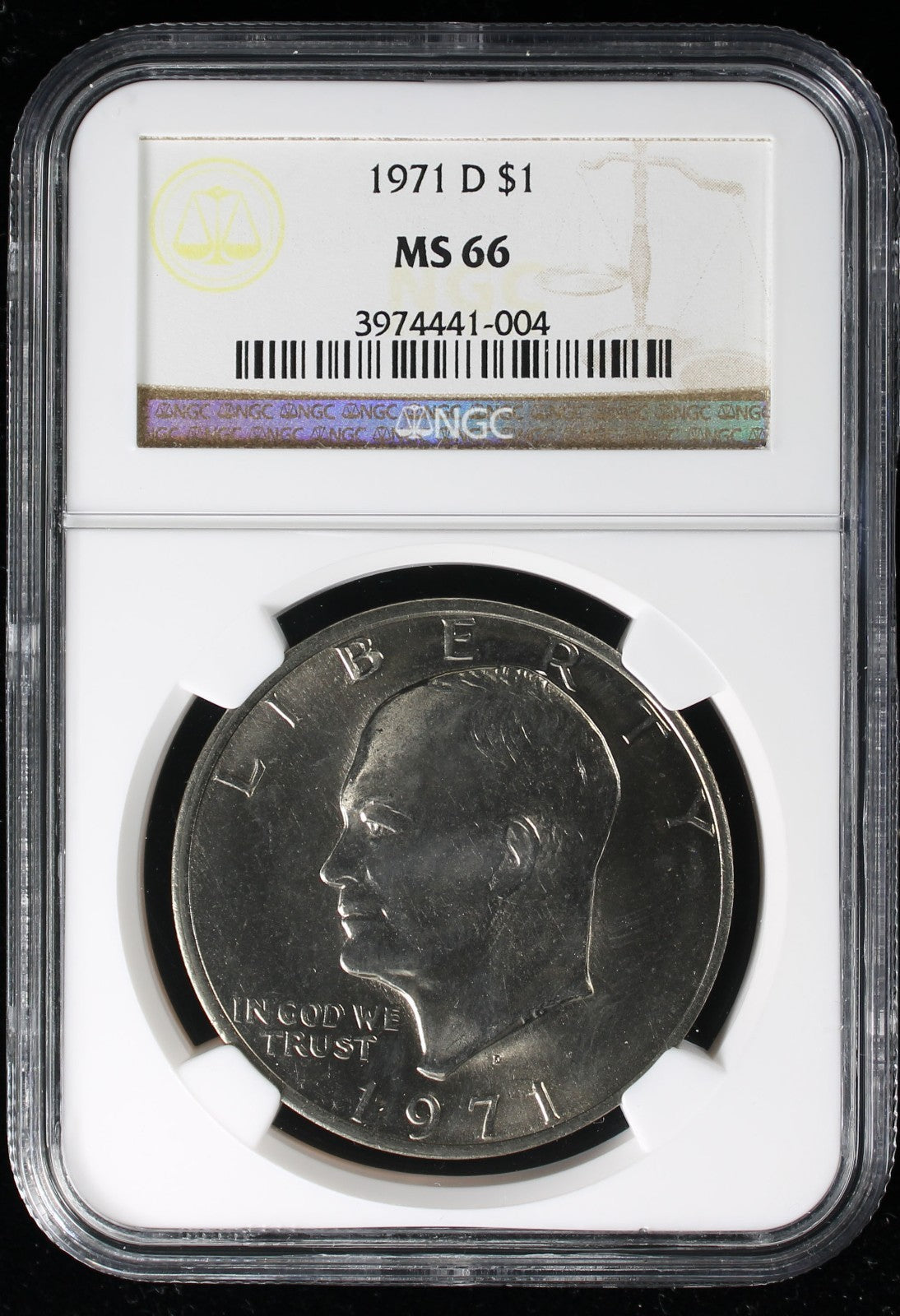 1971-D Eisenhower Clad Dollar $1 NGC MS66