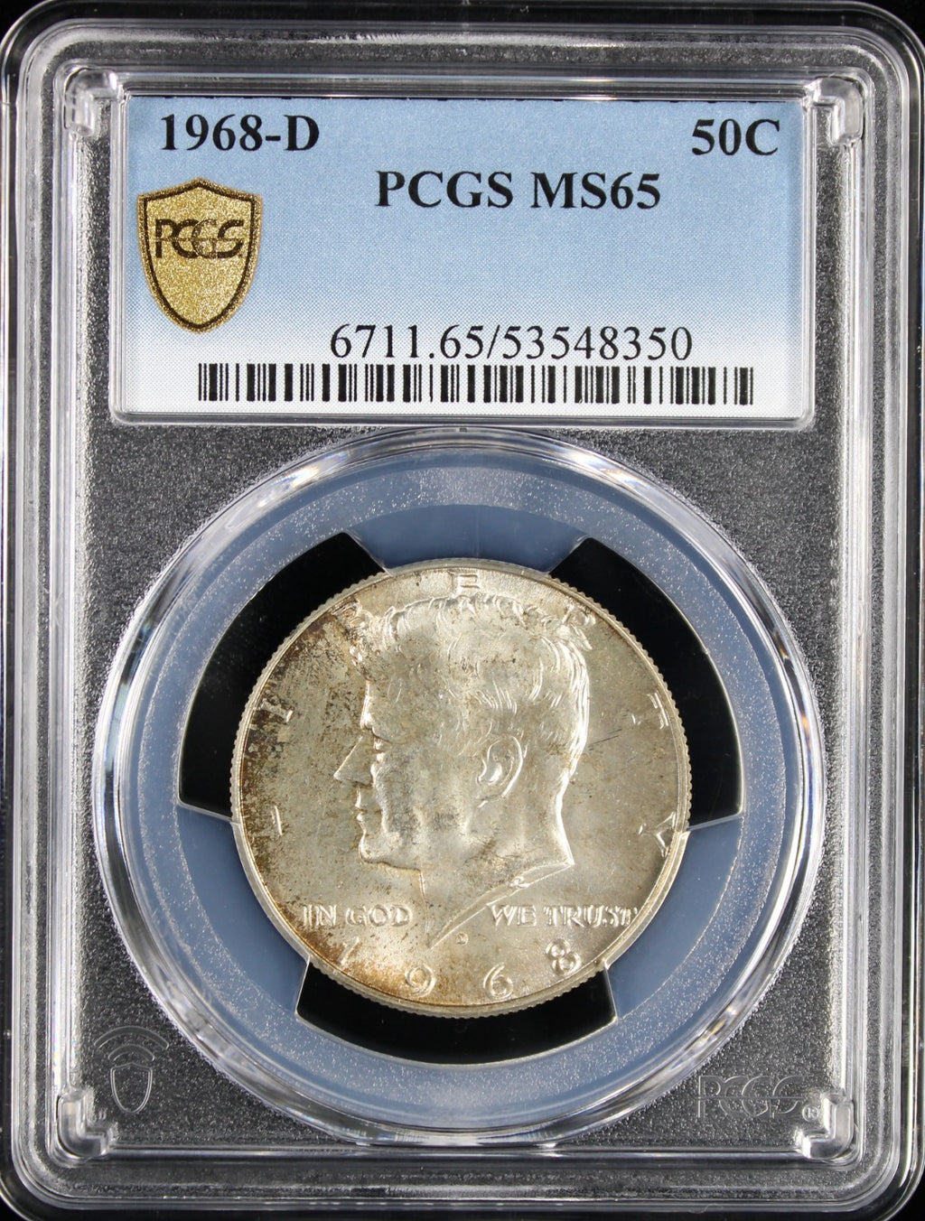 1968-D Kennedy Half Dollar 50c PCGS MS65