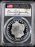 2024-S $1 Morgan PCGS PR70DCAM Advanced Release Emily Damstra Signature
