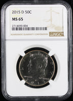2015-D Kennedy Half Dollar 50c NGC MS65