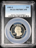 1985-S Proof Washington Quarter 25c PCGS PR70 DCAM Deep Cameo