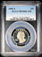 1985-S Proof Washington Quarter 25c PCGS PR70 DCAM Deep Cameo