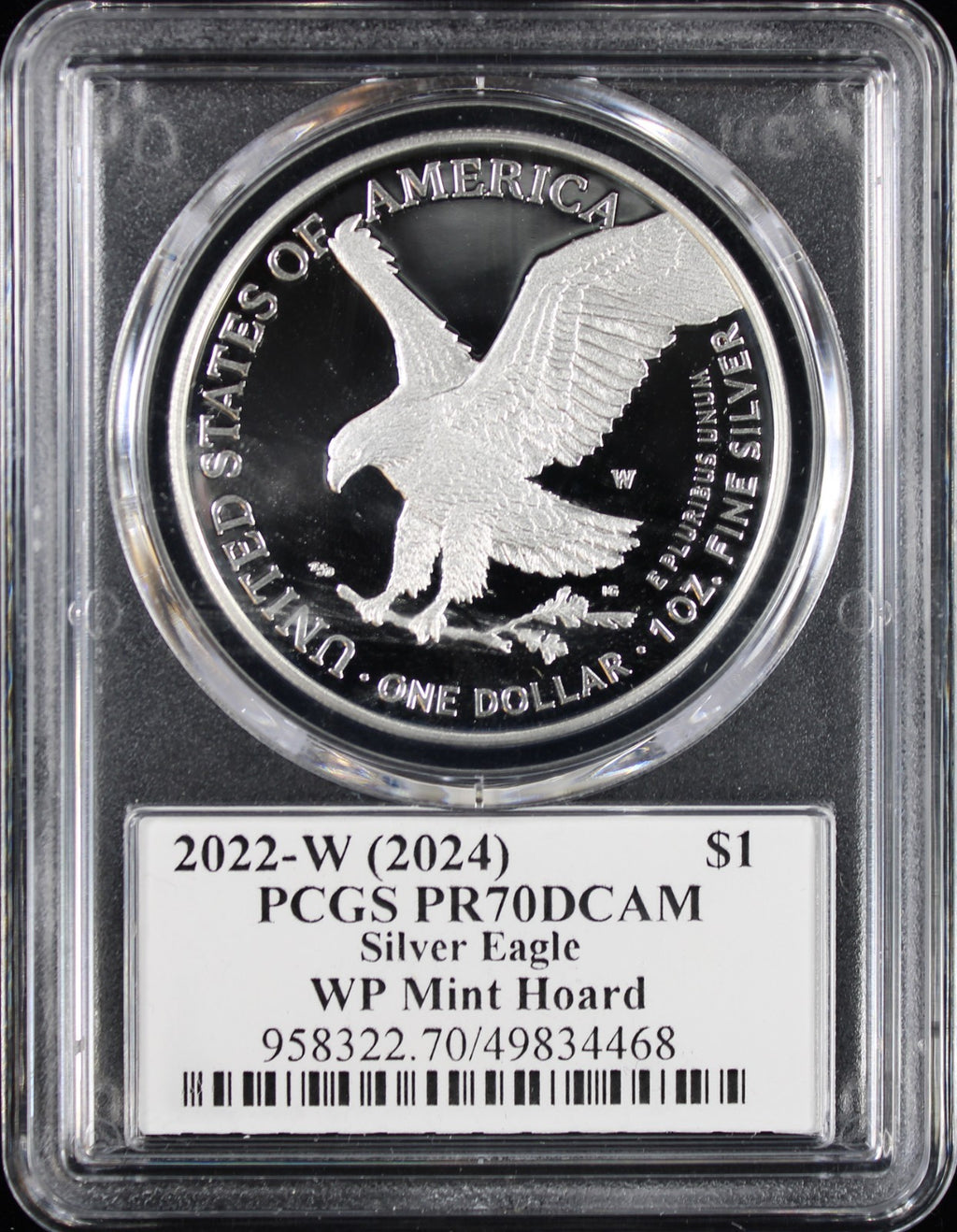 2022-W (2024) Silver Eagle PCGS PR70DCAM Damstra Signed
