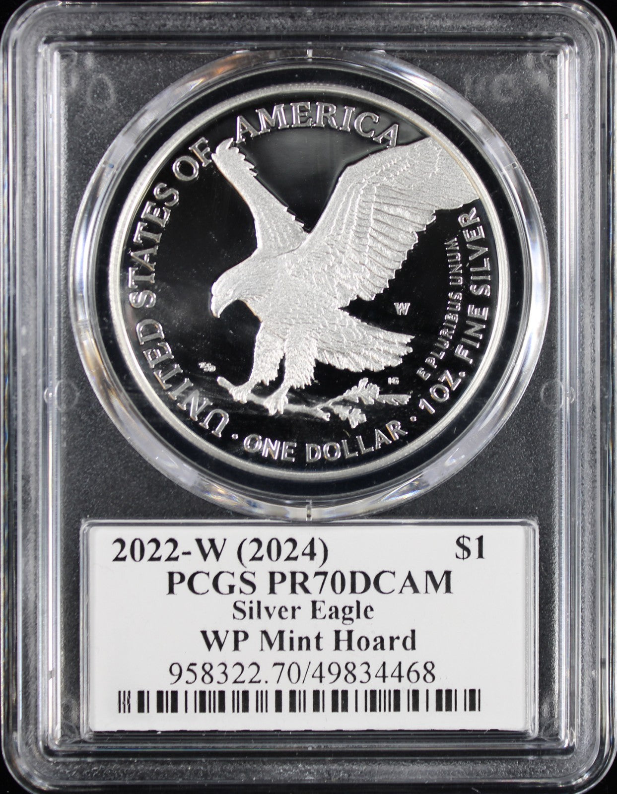 2022-W (2024) Silver Eagle PCGS PR70DCAM Damstra Signed