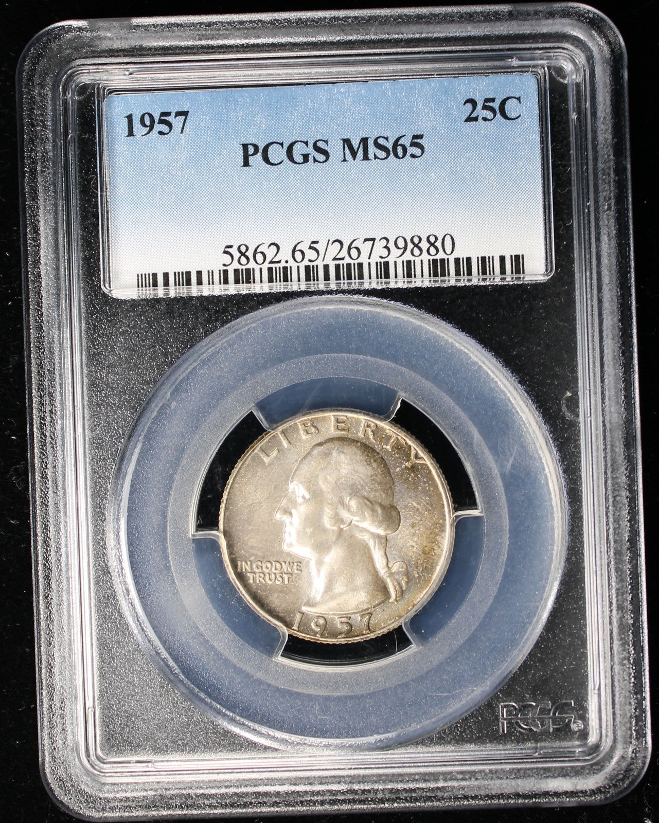 1957 Washington Silver Quarter 25c PCGS MS65