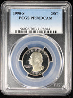 1990-S Proof Washington Quarter 25c PCGS PR70 DCAM Deep Cameo