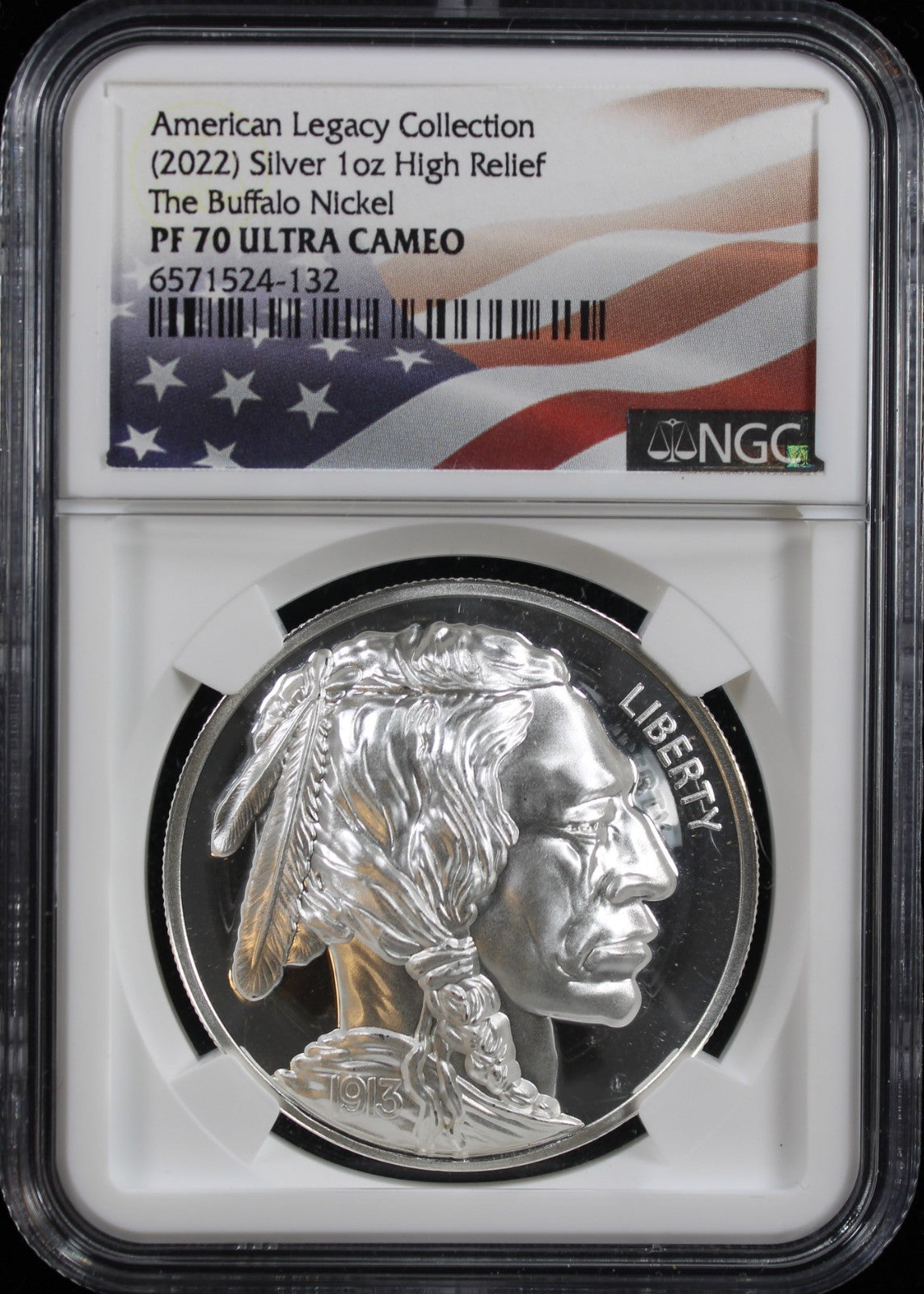 2022 American Legacy Collection Silver 1 Oz Buffalo Nickel PF70 Ultra Cameo