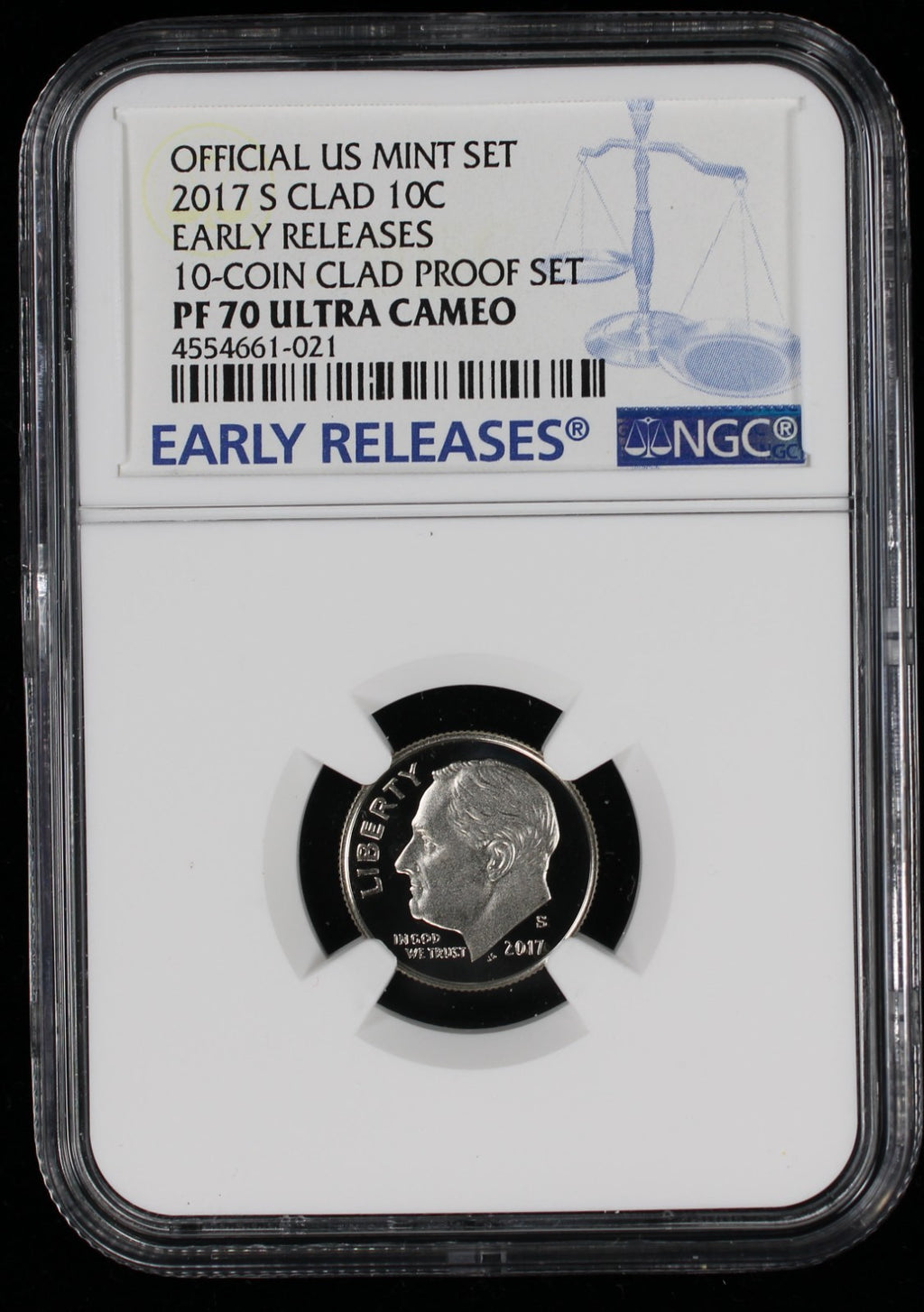 2017-S Proof Roosevelt Dime 10c NGC PF70 UCAM Ultra Cameo
