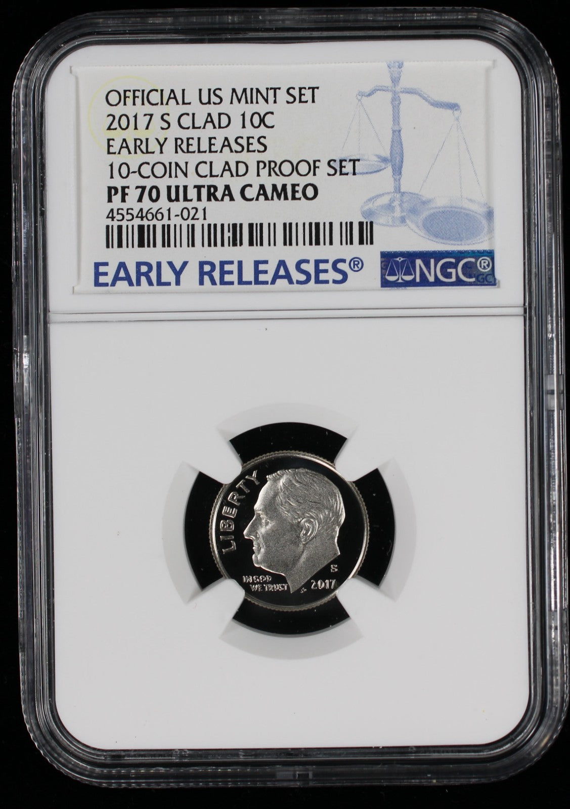2017-S Proof Roosevelt Dime 10c NGC PF70 UCAM Ultra Cameo