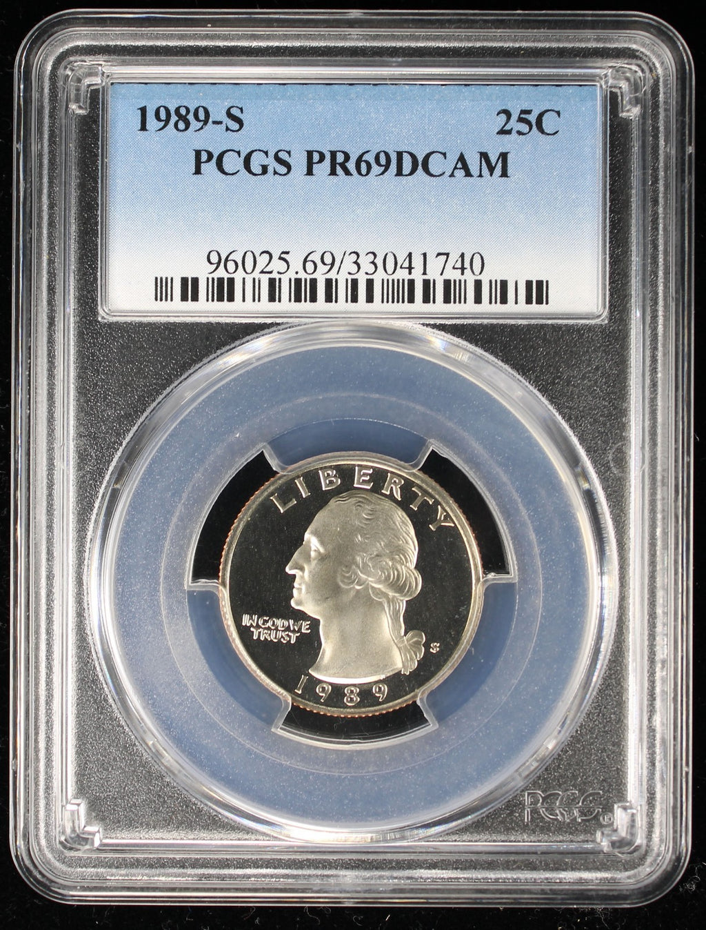 1989-S Proof Washington Quarter 25c PCGS PR69 DCAM Deep Cameo