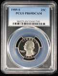 1989-S Proof Washington Quarter 25c PCGS PR69 DCAM Deep Cameo