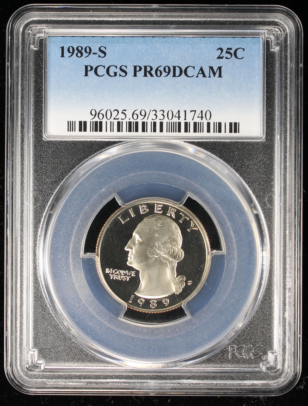 1989-S Proof Washington Quarter 25c PCGS PR69 DCAM Deep Cameo