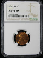 1944-D Wheat Lincoln Cent 1c NGC MS65 RD