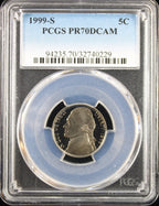 1999-S 5c Jefferson PCGS PR70DCAM