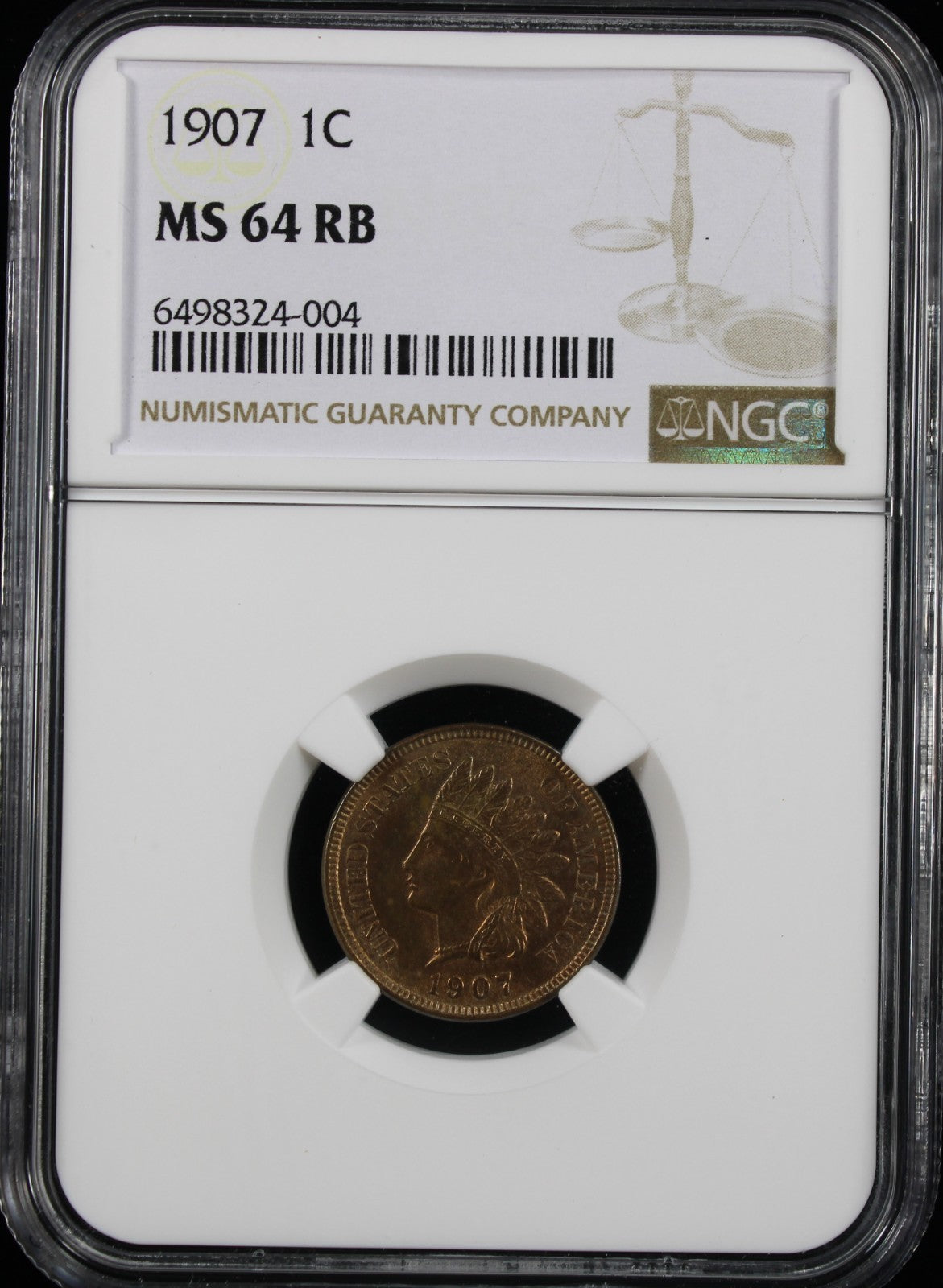 1907 1c NGC MS64RB