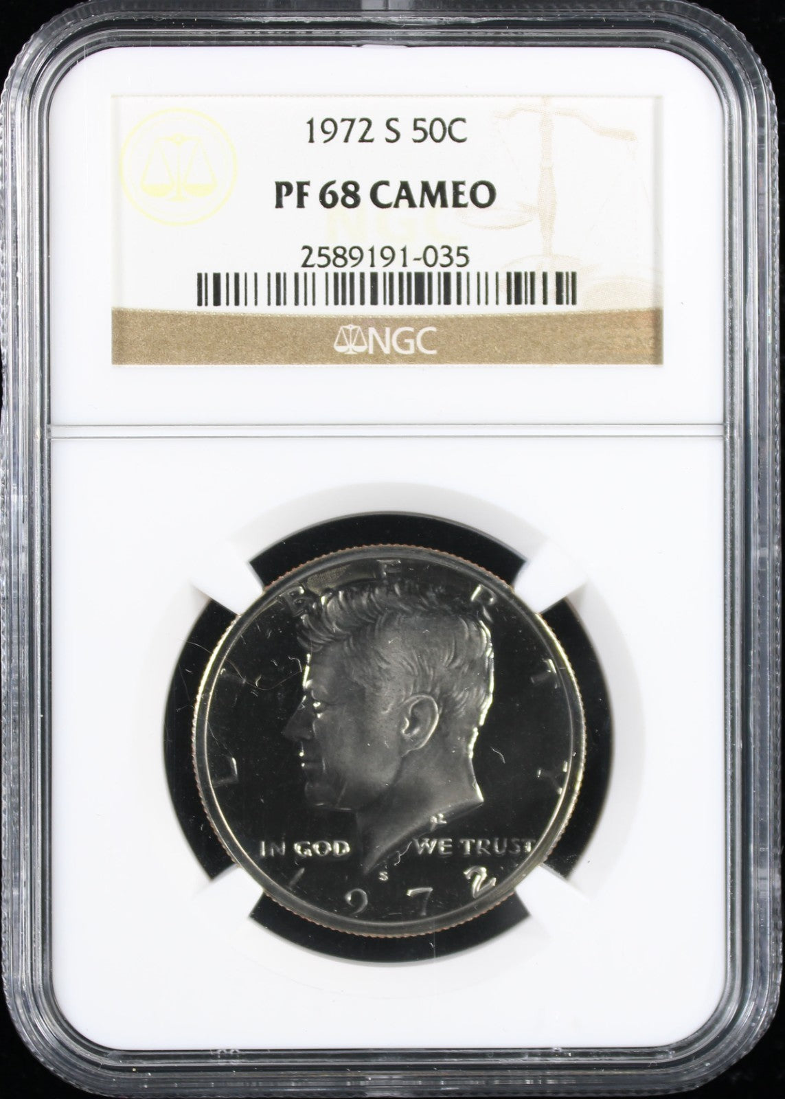 1972-S Kennedy Proof Half Dollar 50c NGC PR68 Cameo