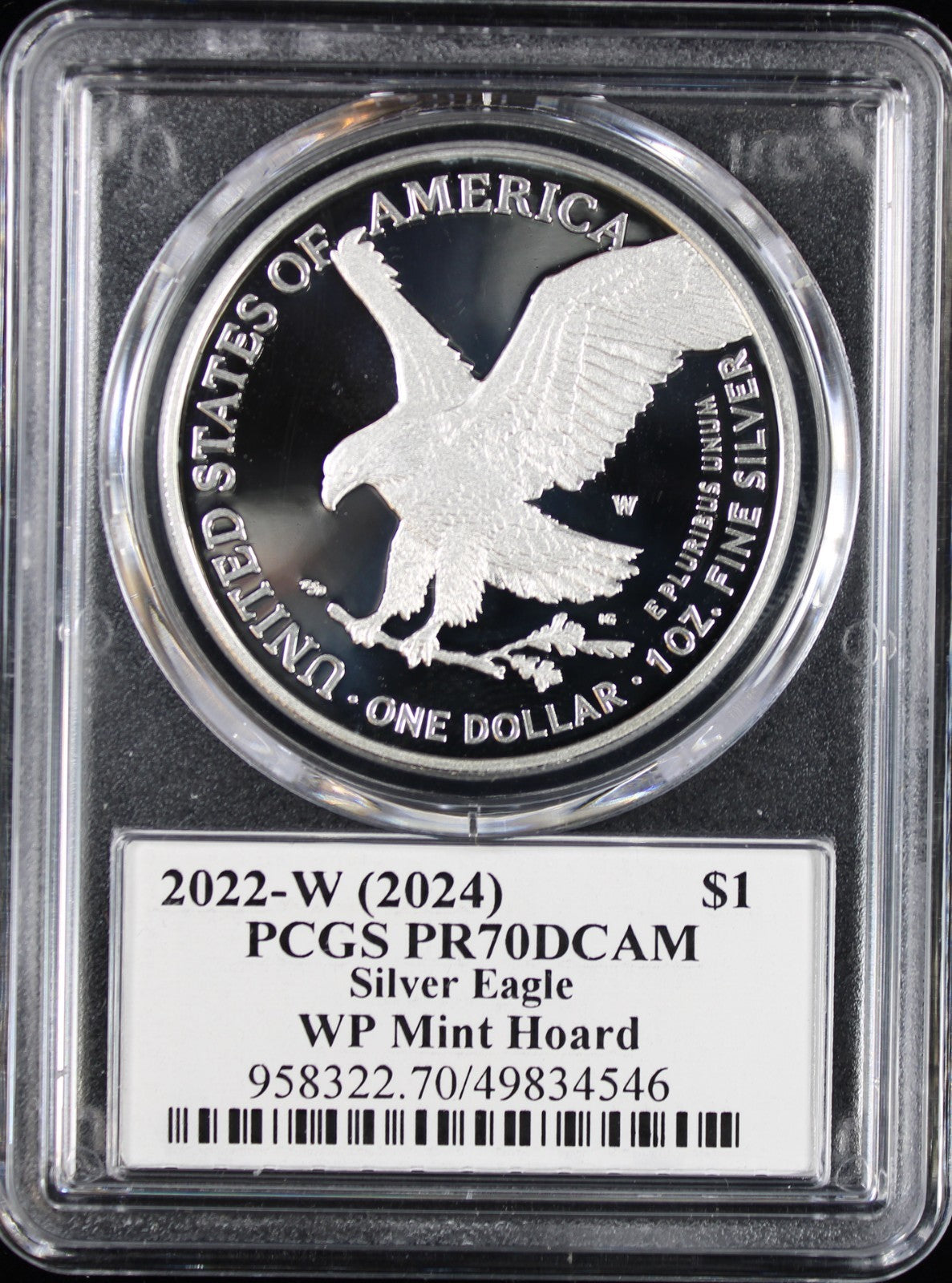 2022-W (2024) Silver Eagle PCGS PR70DCAM Damstra Signed